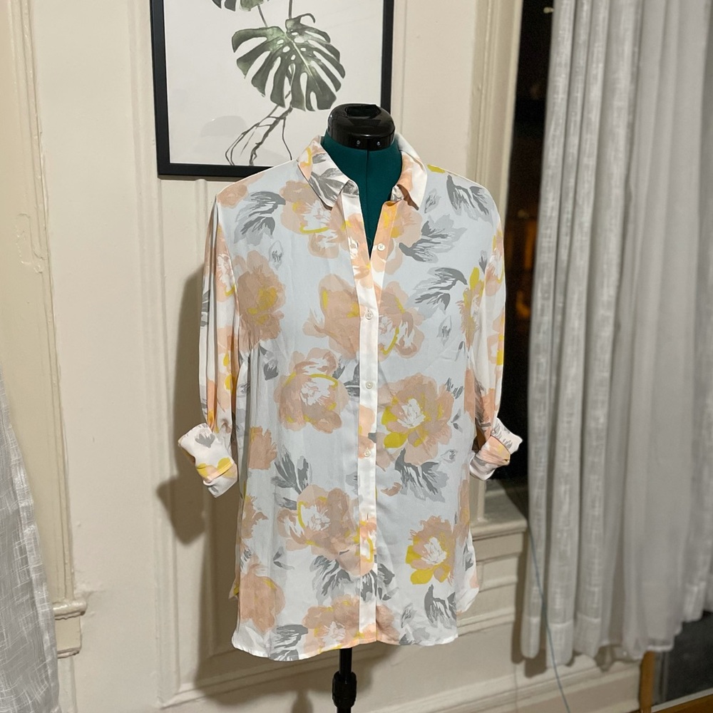 Banana Republic Floral Button Work Blouse NWT